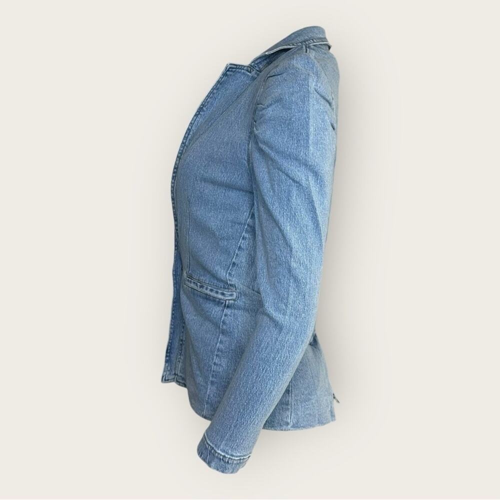 NWT | Elan | Puff Sleeve Denim Jacket | Blue | Medium - Picture 3 of 13